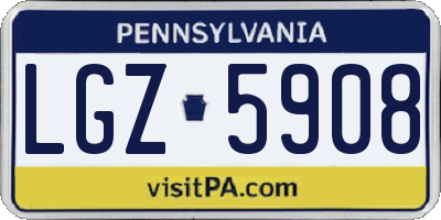 PA license plate LGZ5908