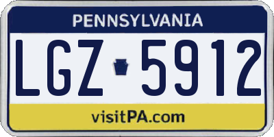 PA license plate LGZ5912