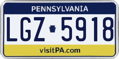 PA license plate LGZ5918