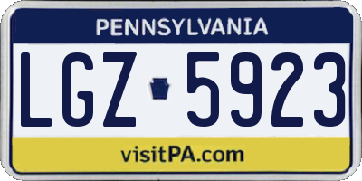 PA license plate LGZ5923
