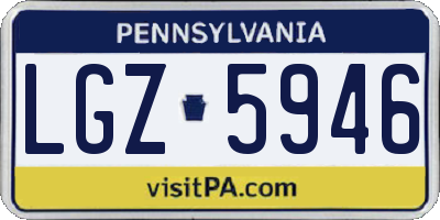 PA license plate LGZ5946