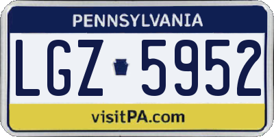 PA license plate LGZ5952