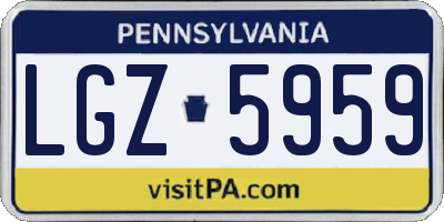 PA license plate LGZ5959