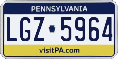 PA license plate LGZ5964