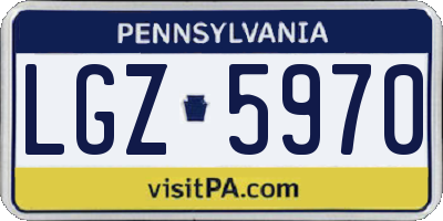 PA license plate LGZ5970