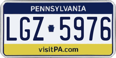 PA license plate LGZ5976