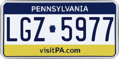 PA license plate LGZ5977