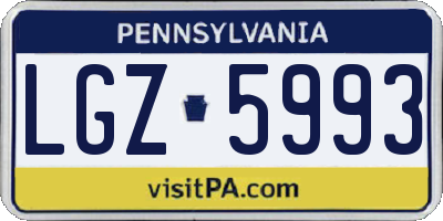 PA license plate LGZ5993
