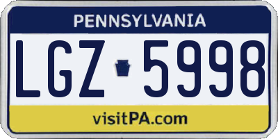 PA license plate LGZ5998
