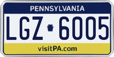PA license plate LGZ6005