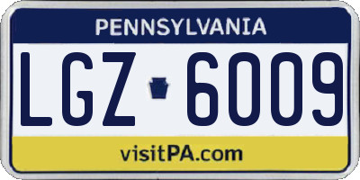 PA license plate LGZ6009