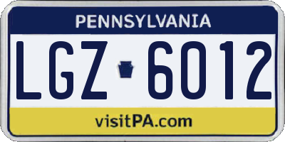 PA license plate LGZ6012