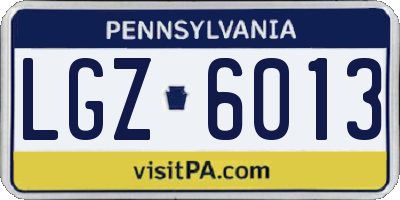 PA license plate LGZ6013