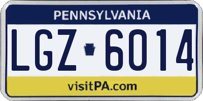 PA license plate LGZ6014