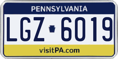 PA license plate LGZ6019