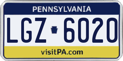 PA license plate LGZ6020