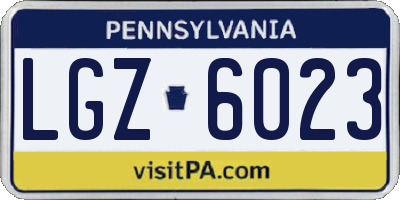 PA license plate LGZ6023