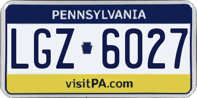 PA license plate LGZ6027