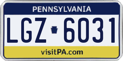 PA license plate LGZ6031