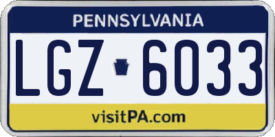 PA license plate LGZ6033