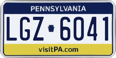 PA license plate LGZ6041