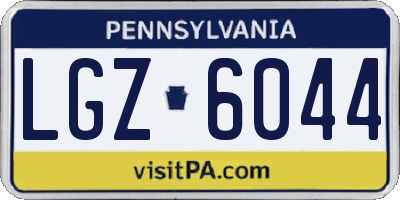 PA license plate LGZ6044
