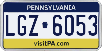 PA license plate LGZ6053