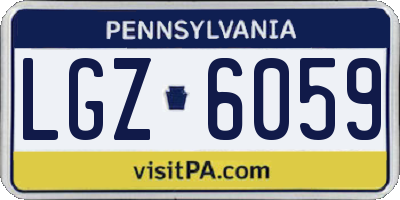 PA license plate LGZ6059