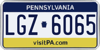 PA license plate LGZ6065