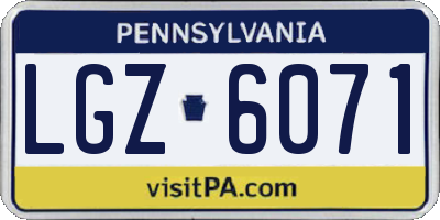 PA license plate LGZ6071