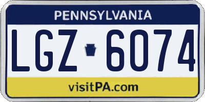 PA license plate LGZ6074