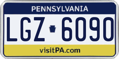PA license plate LGZ6090