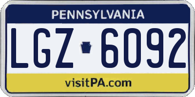PA license plate LGZ6092