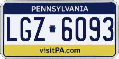 PA license plate LGZ6093