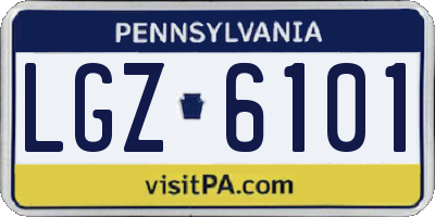 PA license plate LGZ6101