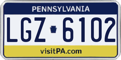 PA license plate LGZ6102