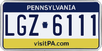 PA license plate LGZ6111