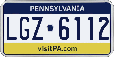 PA license plate LGZ6112