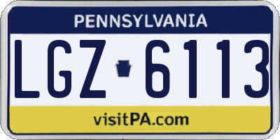 PA license plate LGZ6113