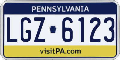 PA license plate LGZ6123