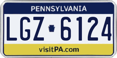 PA license plate LGZ6124