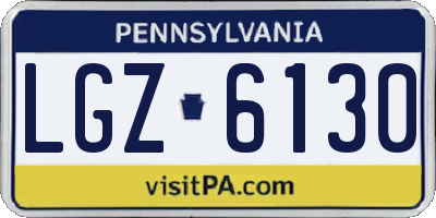 PA license plate LGZ6130