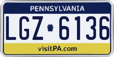 PA license plate LGZ6136
