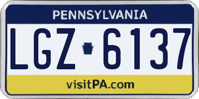 PA license plate LGZ6137