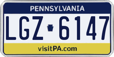 PA license plate LGZ6147
