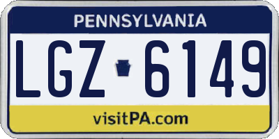 PA license plate LGZ6149