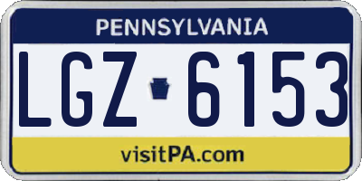 PA license plate LGZ6153