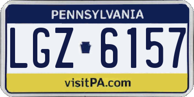 PA license plate LGZ6157