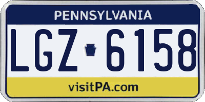 PA license plate LGZ6158