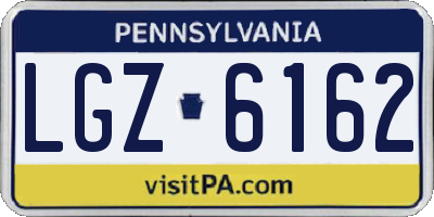 PA license plate LGZ6162